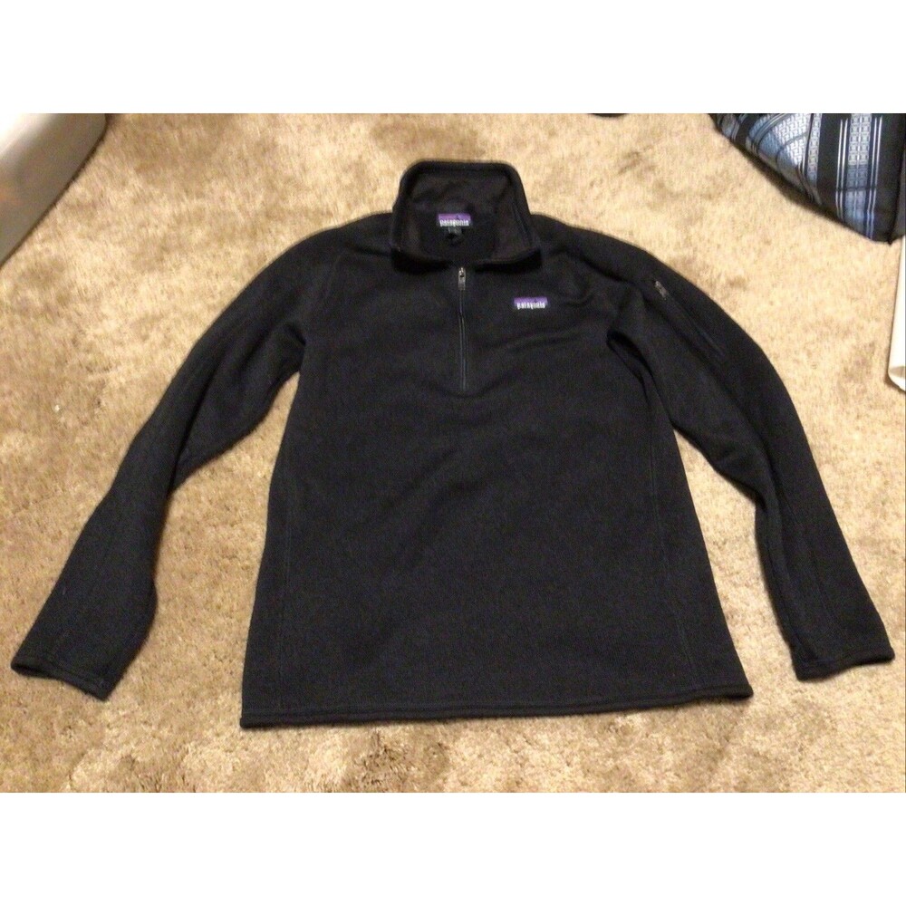 Patagonia Black Better Sweater" 1/4 Black zip Fleece Jacket Size L